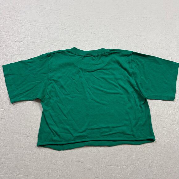 Reworked Vintage 90s Girl Scout Crop Tee Green Jerzees USA, Size Small - Picture 5 of 5